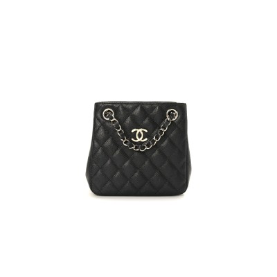 CHANEL CAVIAR QUILTED MINI BUCKET BAG BLACK AS3176 (16*16*10cm)